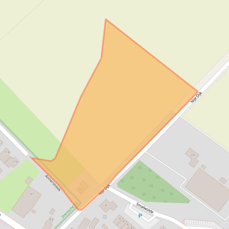 Kaart van postcodegebied 9468AM.