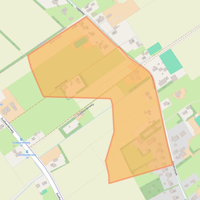 Kaart van postcodegebied 9468AN.