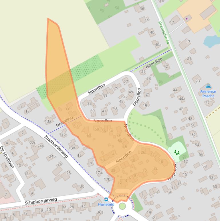 Kaart van postcodegebied 9468AW.