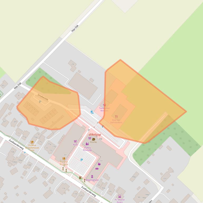 Kaart van postcodegebied 9468AX.