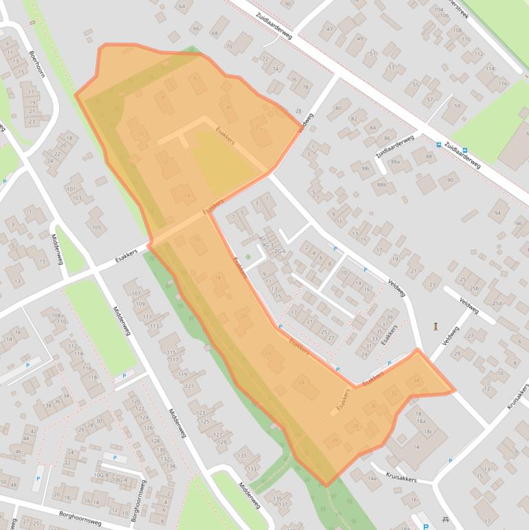 Kaart van postcodegebied 9468BD.