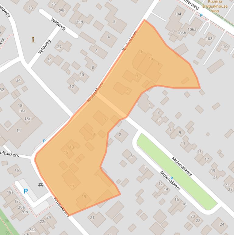 Kaart van postcodegebied 9468BE.