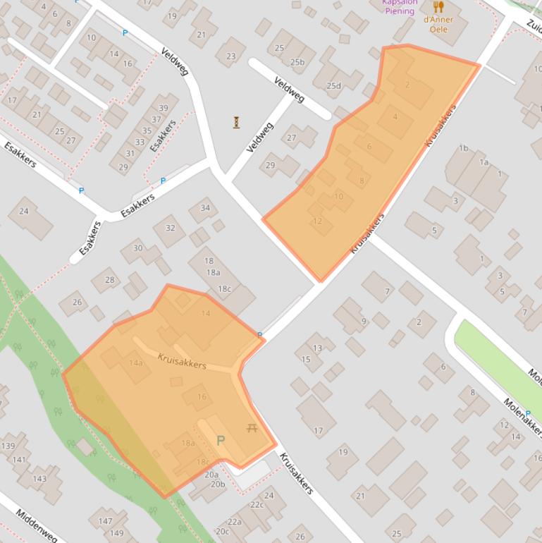 Kaart van postcodegebied 9468BH.