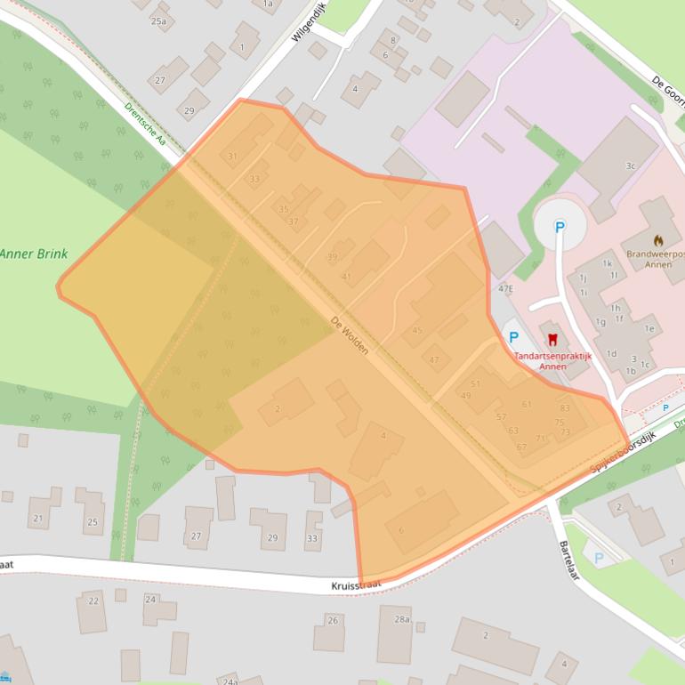 Kaart van postcodegebied 9468CB.