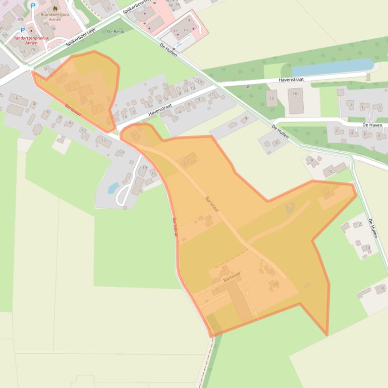 Kaart van postcodegebied 9468CJ.