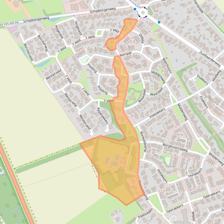 Kaart van postcodegebied 9468EP.