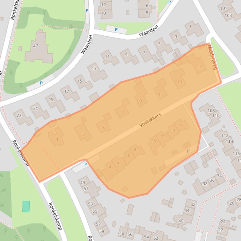 Kaart van postcodegebied 9468ET.