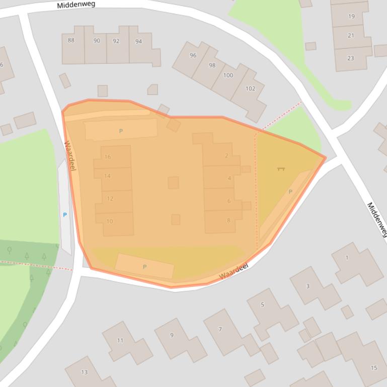 Kaart van postcodegebied 9468EZ.