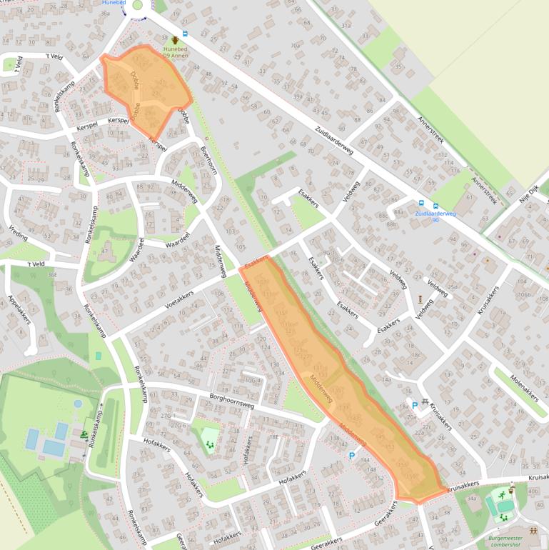 Kaart van postcodegebied 9468GL.