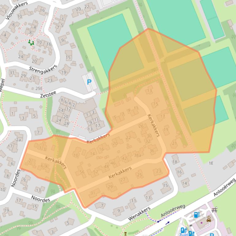 Kaart van postcodegebied 9468HS.