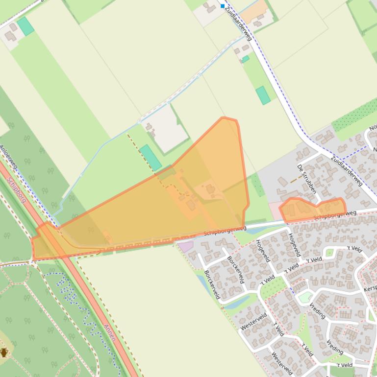 Kaart van postcodegebied 9468TA.