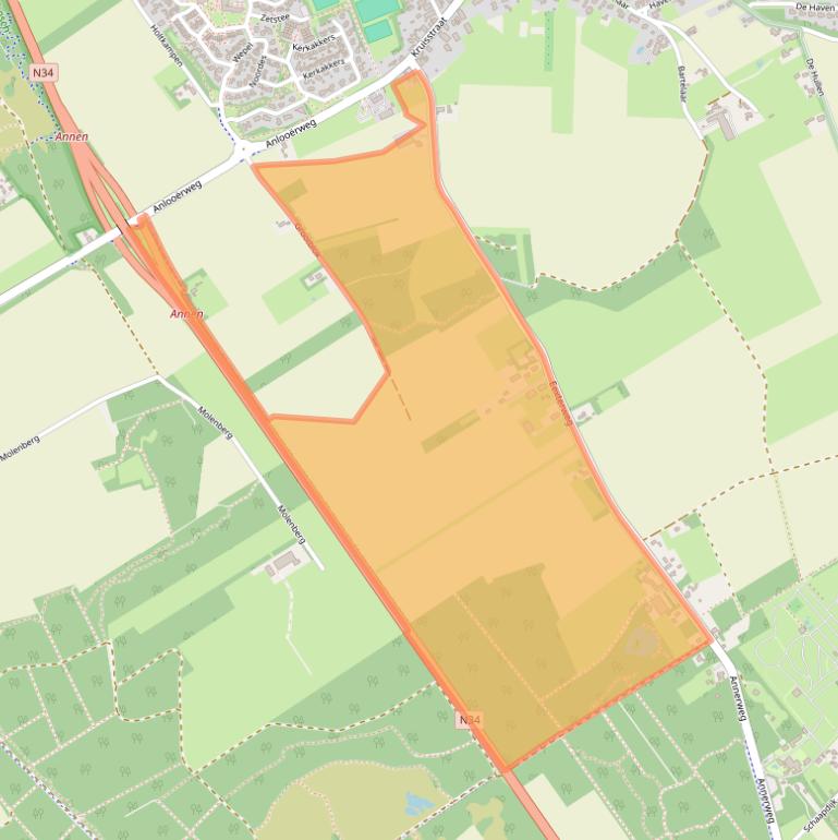 Kaart van postcodegebied 9468TH.