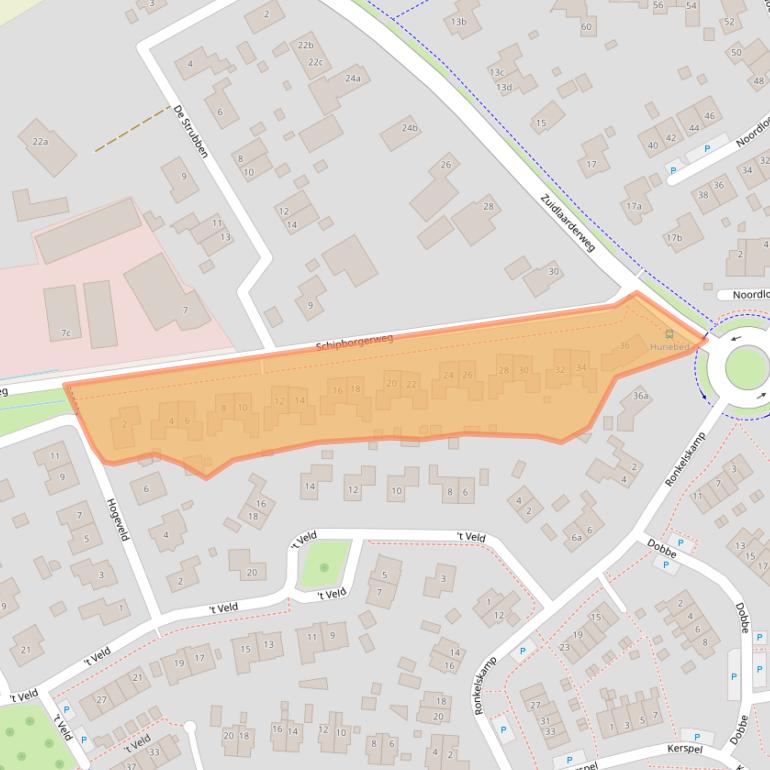 Kaart van postcodegebied 9468TM.
