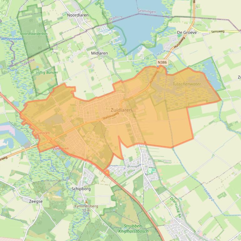 Kaart van postcodegebied 9471.