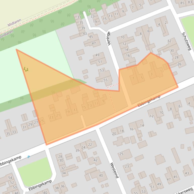 Kaart van postcodegebied 9471CA.