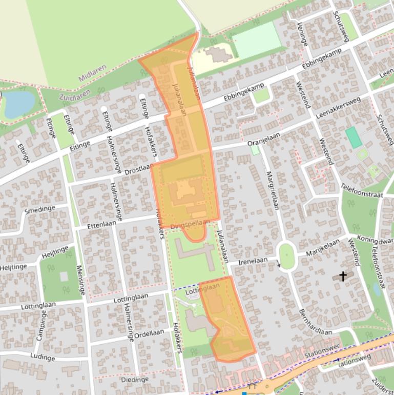 Kaart van postcodegebied 9471EC.