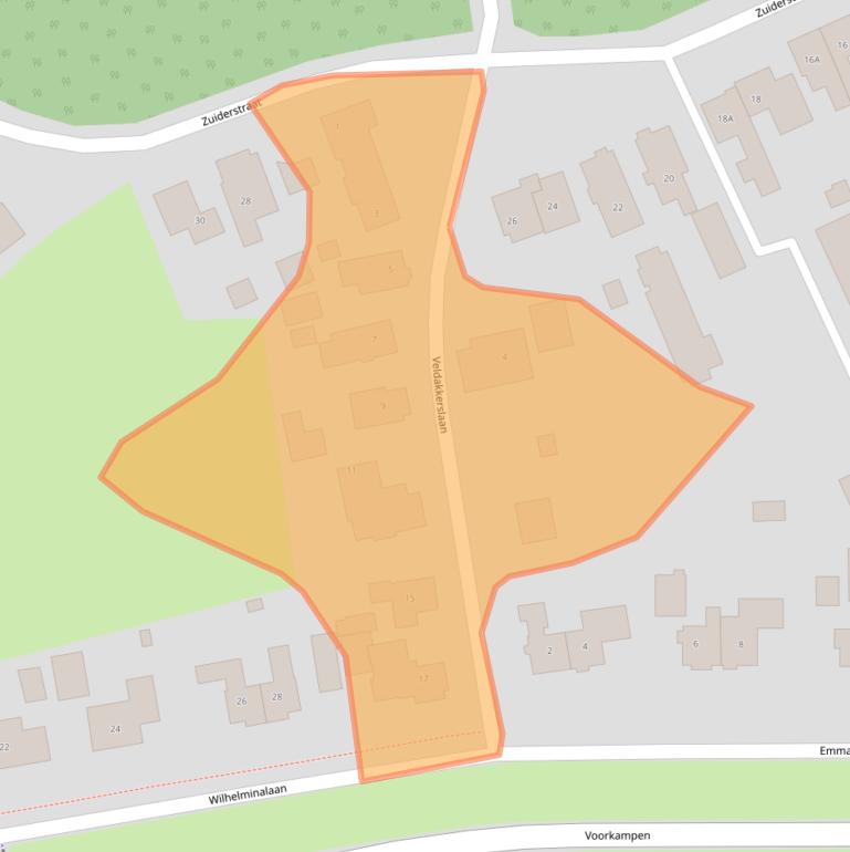 Kaart van postcodegebied 9471KL.