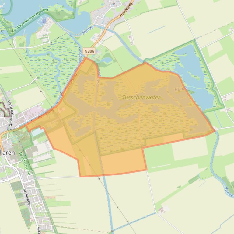 Kaart van postcodegebied 9471TZ.