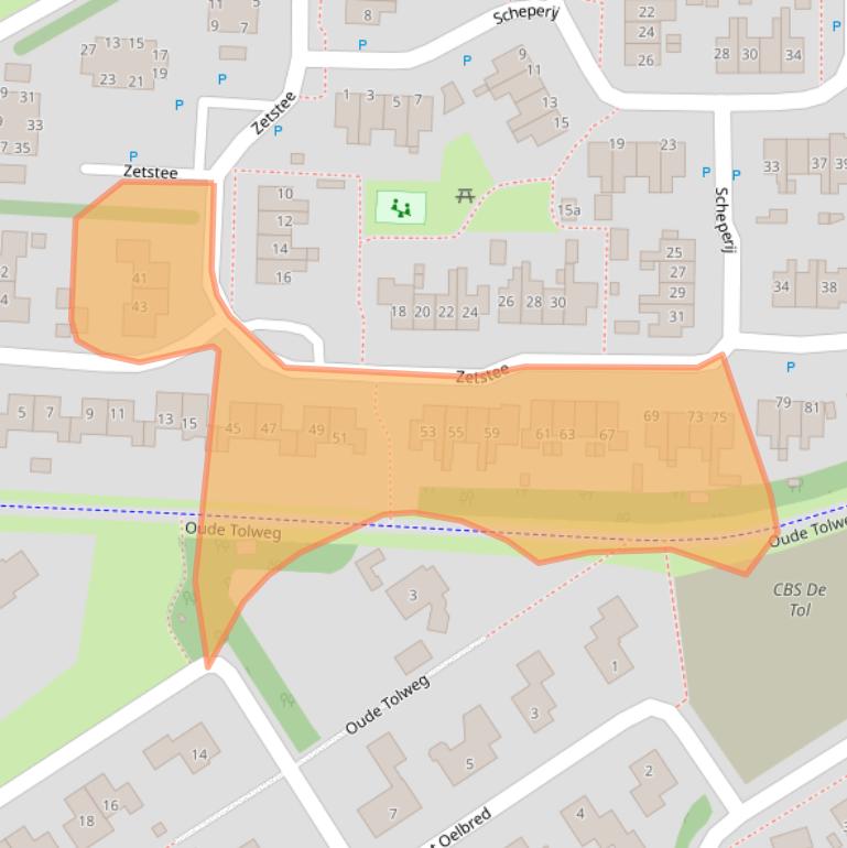 Kaart van postcodegebied 9472VG.