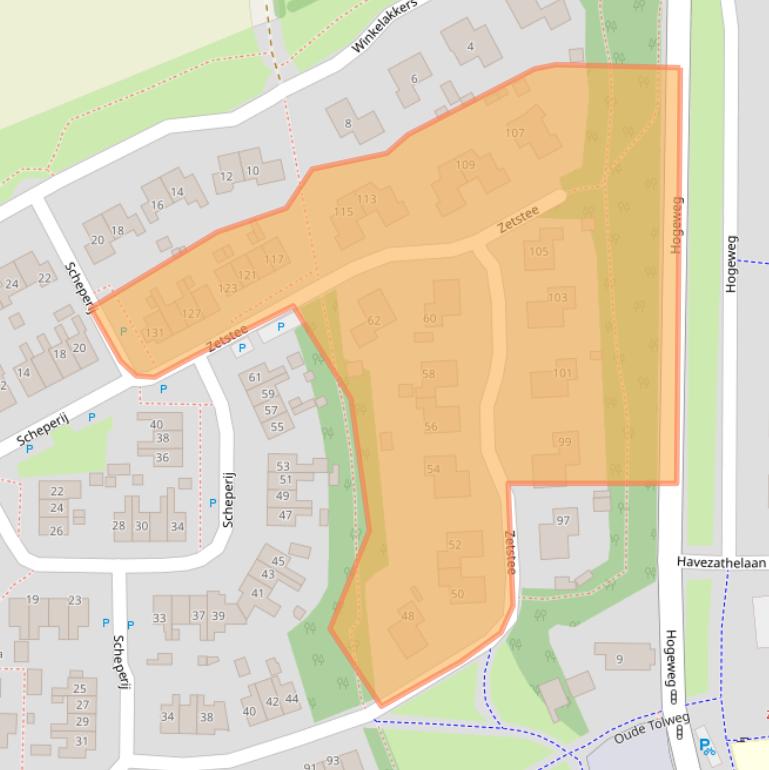 Kaart van postcodegebied 9472VJ.