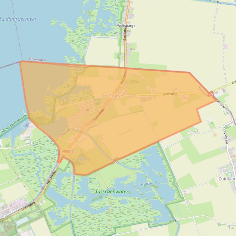 Kaart van postcodegebied 9473.