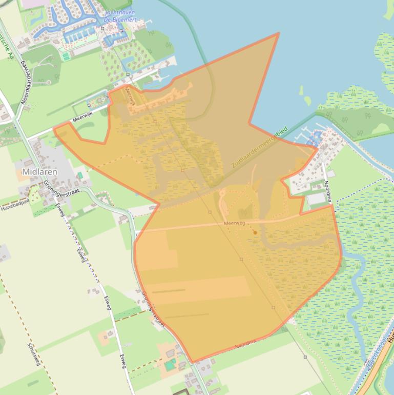 Kaart van postcodegebied 9475TC.