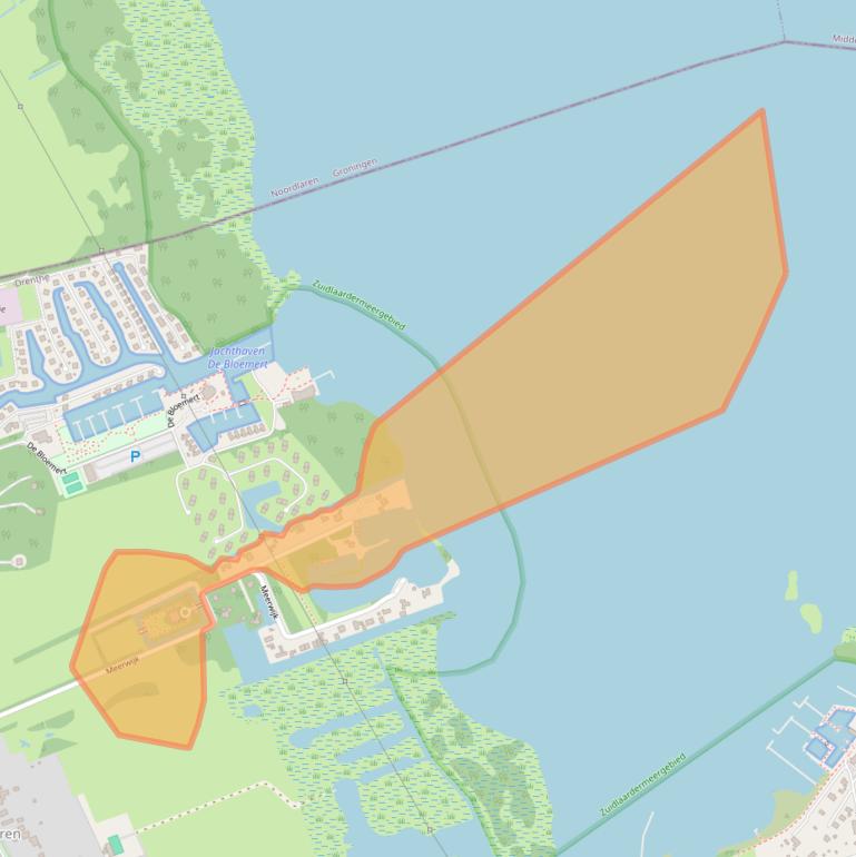 Kaart van postcodegebied 9475TD.