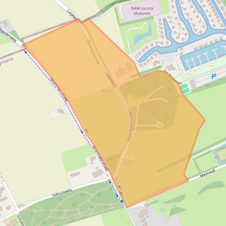 Kaart van postcodegebied 9475TE.