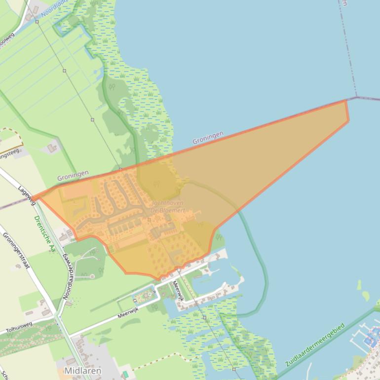 Kaart van postcodegebied 9475TG.