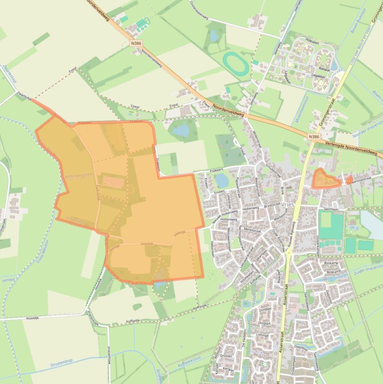 Kaart van postcodegebied 9481AA.