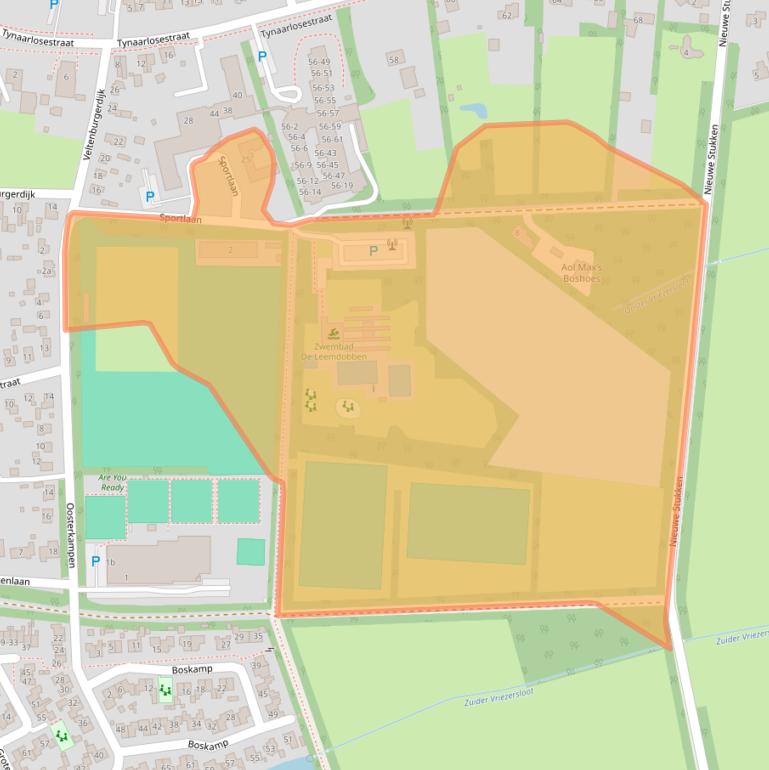 Kaart van postcodegebied 9481AJ.