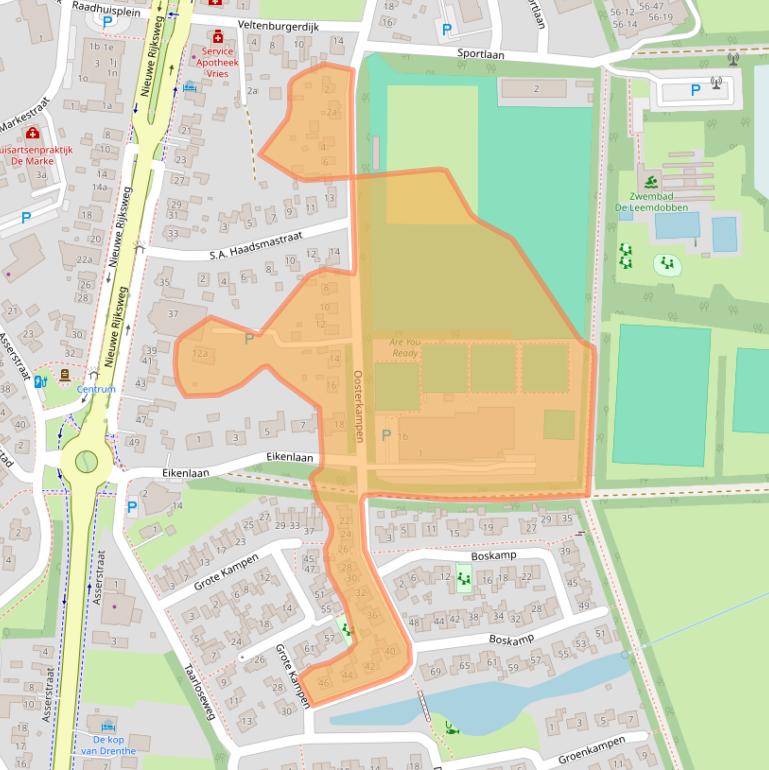 Kaart van postcodegebied 9481AK.