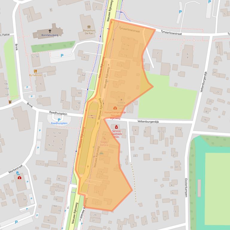 Kaart van postcodegebied 9481AN.