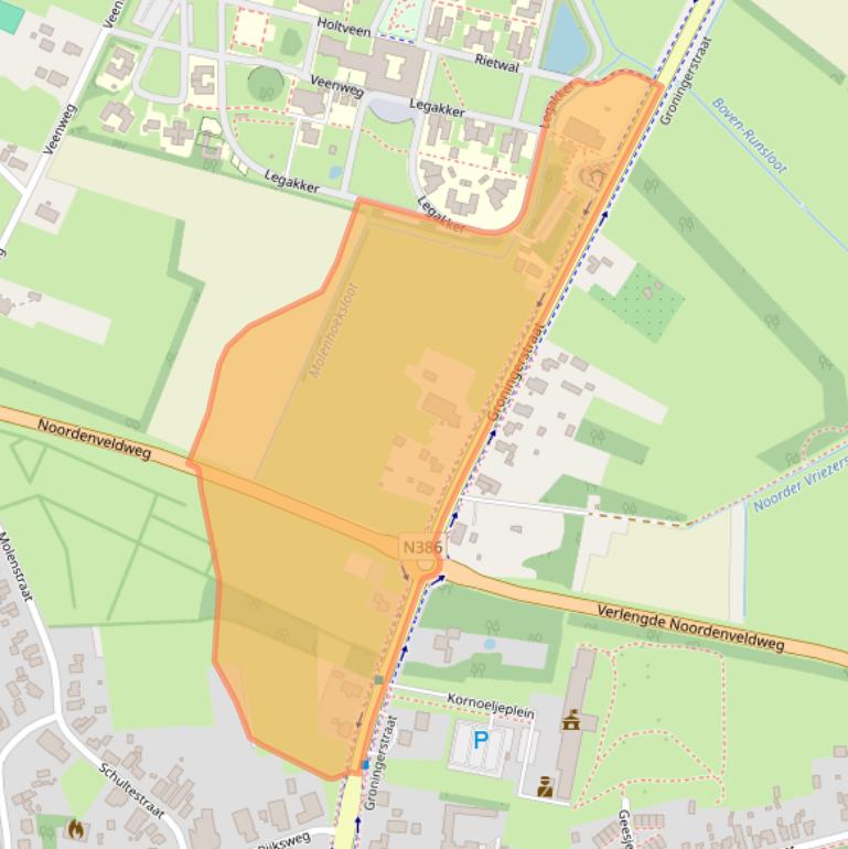 Kaart van postcodegebied 9481AS.