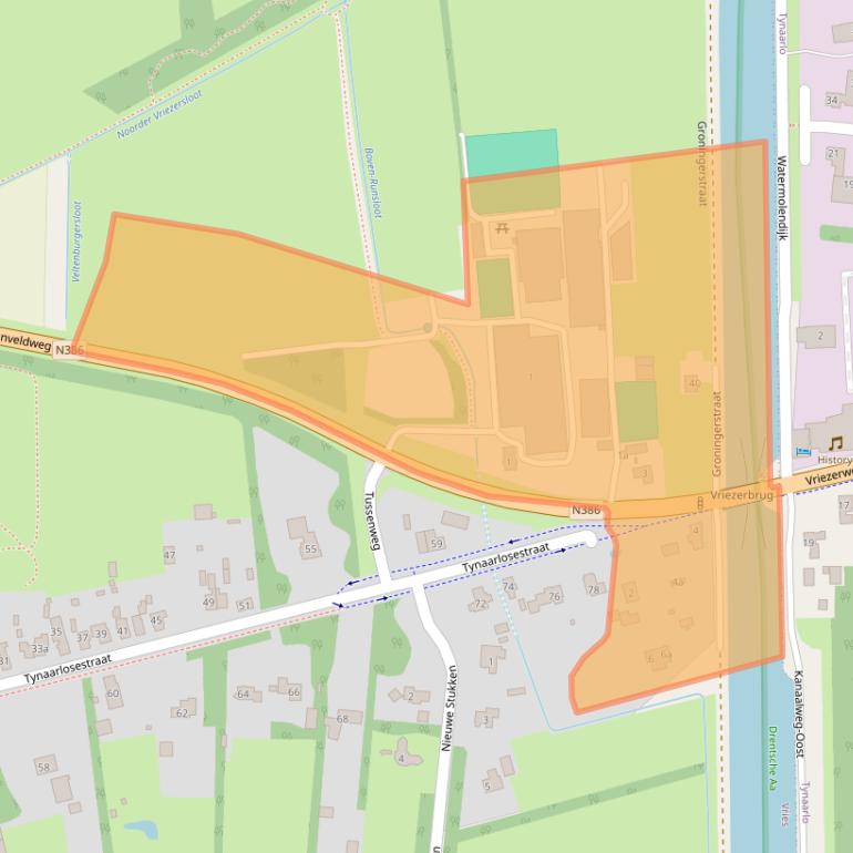Kaart van postcodegebied 9481AV.