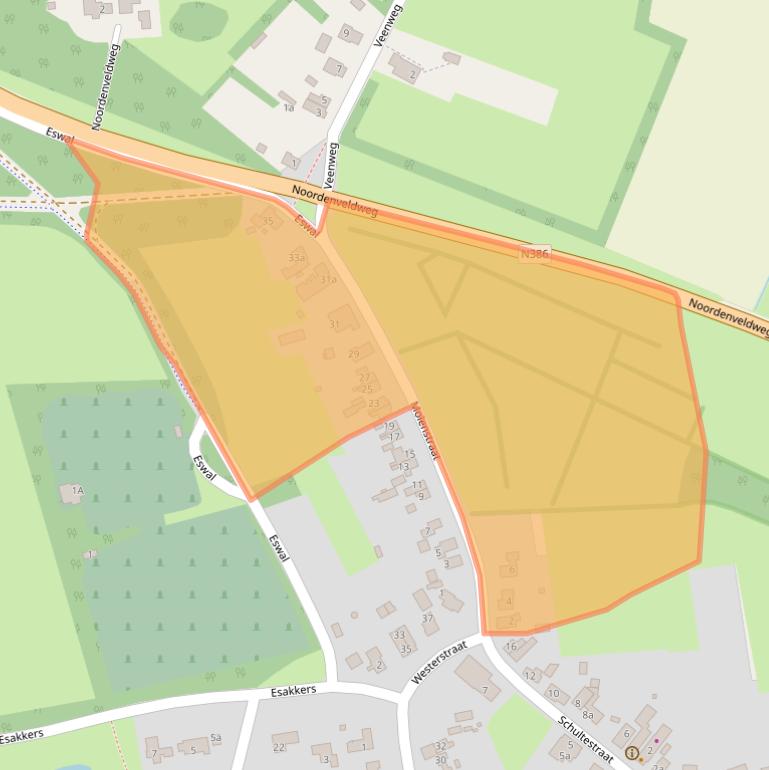 Kaart van postcodegebied 9481BB.