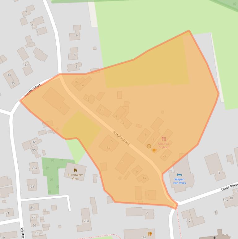 Kaart van postcodegebied 9481BC.