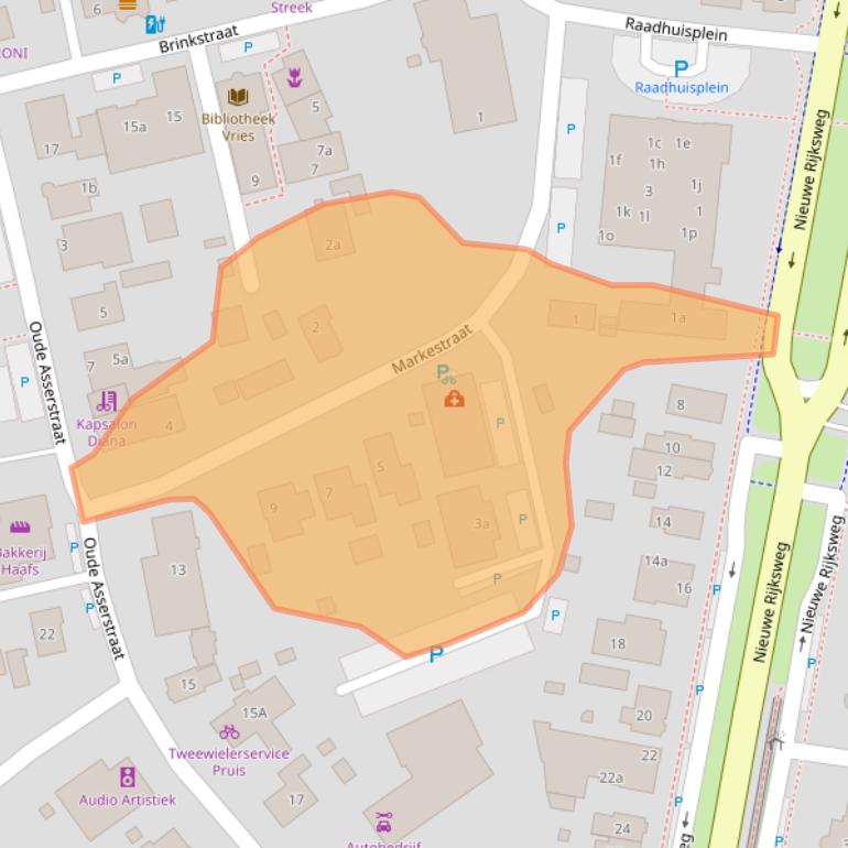 Kaart van postcodegebied 9481BH.