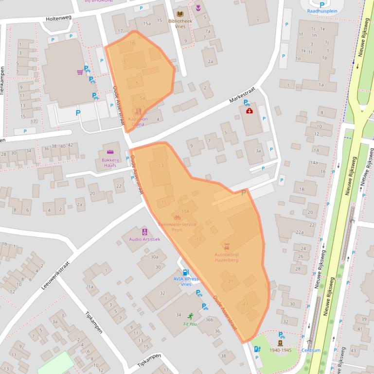 Kaart van postcodegebied 9481BK.