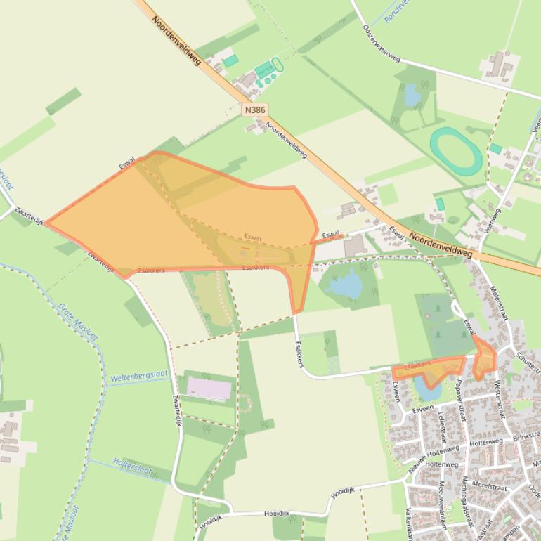 Kaart van postcodegebied 9481CG.