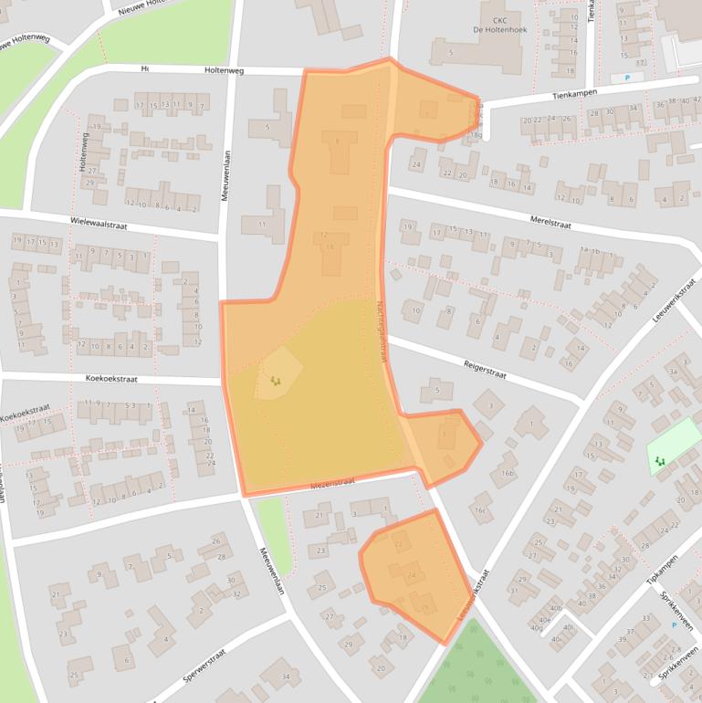 Kaart van postcodegebied 9481EJ.