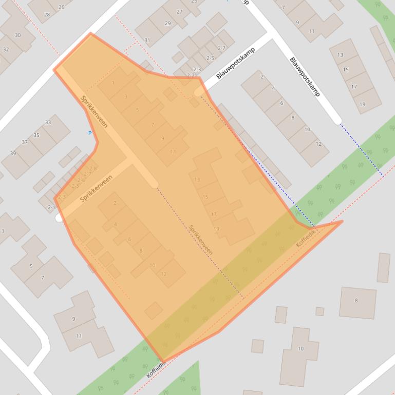 Kaart van postcodegebied 9481EX.