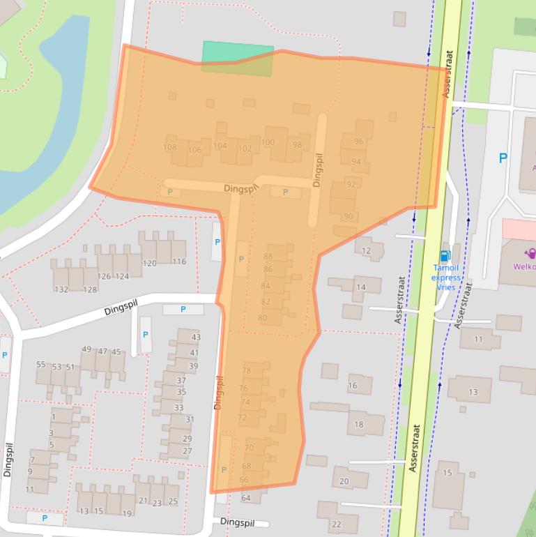 Kaart van postcodegebied 9481GL.