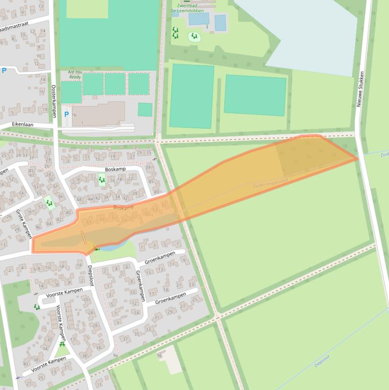 Kaart van postcodegebied 9481JE.