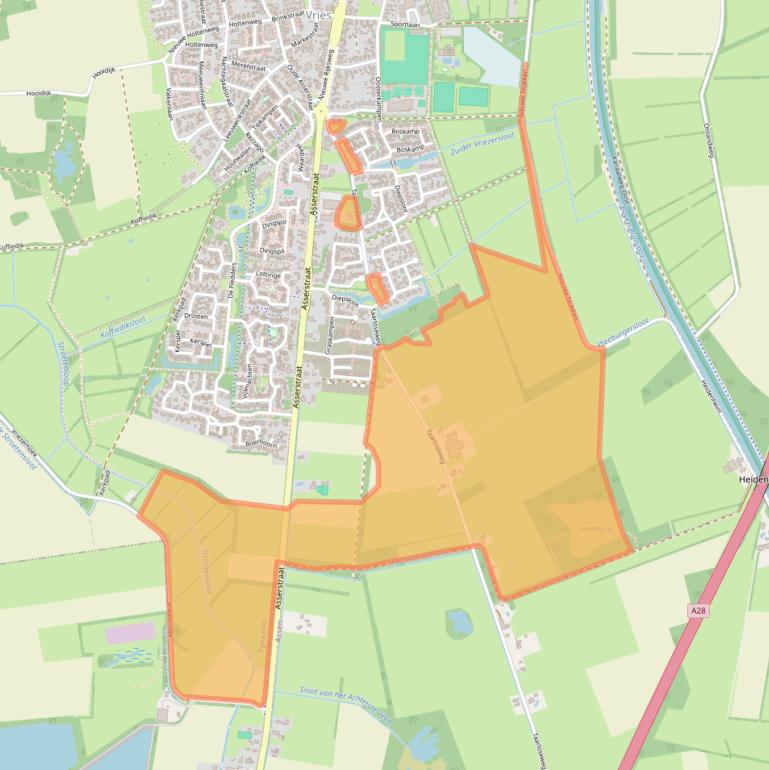 Kaart van postcodegebied 9481TB.