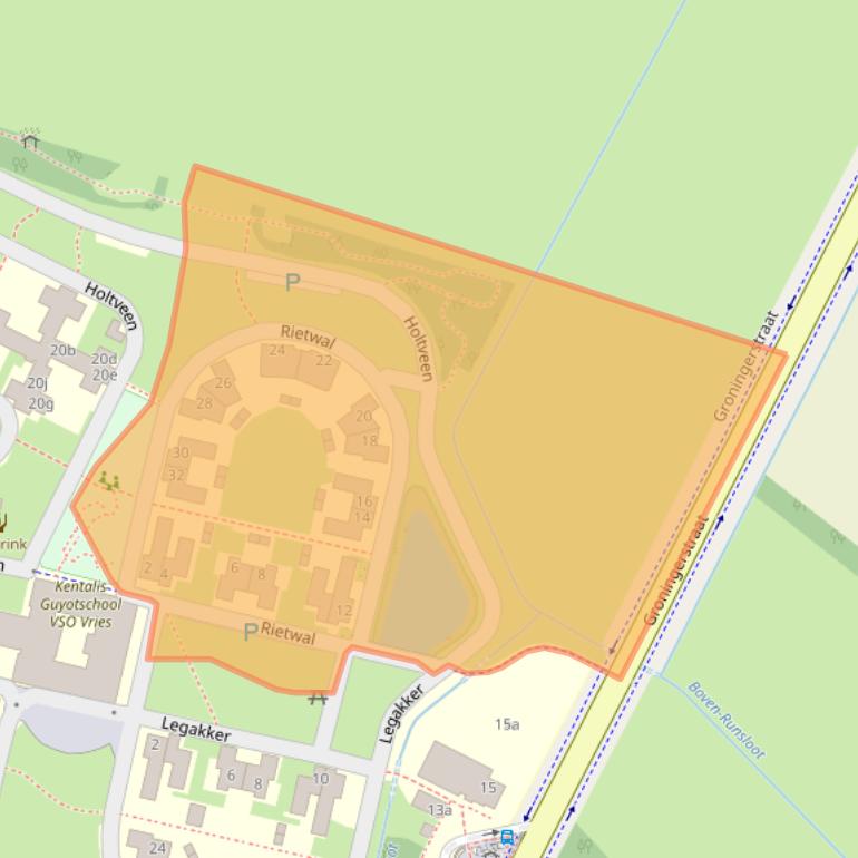 Kaart van postcodegebied 9481TP.