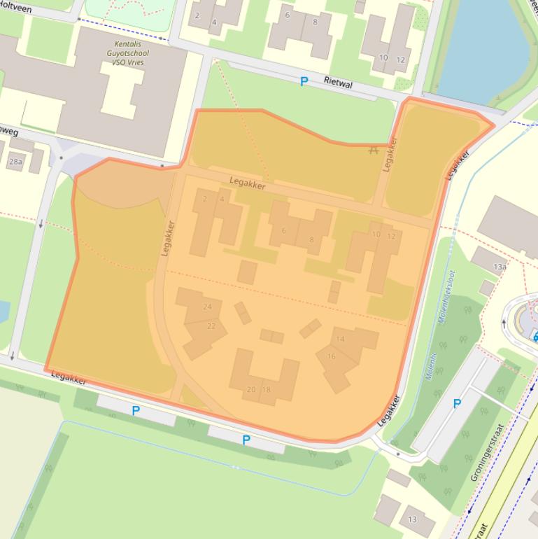 Kaart van postcodegebied 9481TR.