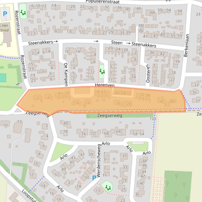 Kaart van postcodegebied 9482RJ.