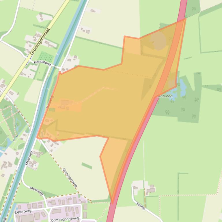 Kaart van postcodegebied 9482TJ.