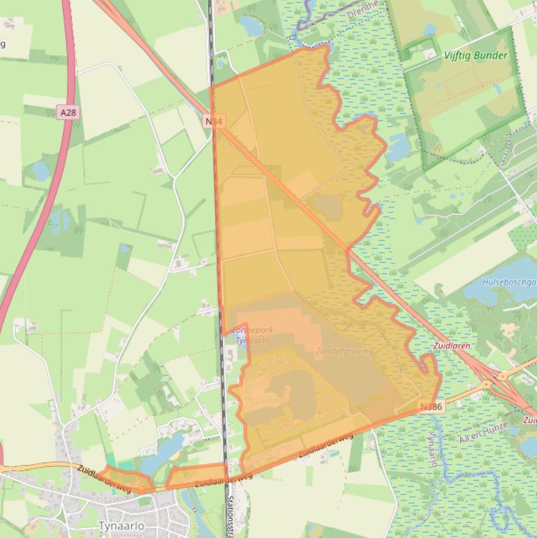 Kaart van postcodegebied 9482TV.